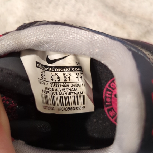 Nike Air Force 1 Toddler Sneakers Gray Black Pink Shoes - Picture 4 of 5